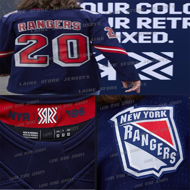 

New York Rangers Jersey 2020-21 Reverse Retro 13 Alexis Lafreniere 24 Kaapo Kakko 10 Artemi Panarin 93 Mika Zibanejad 23 Fox Hockey Jersey, Navy blue