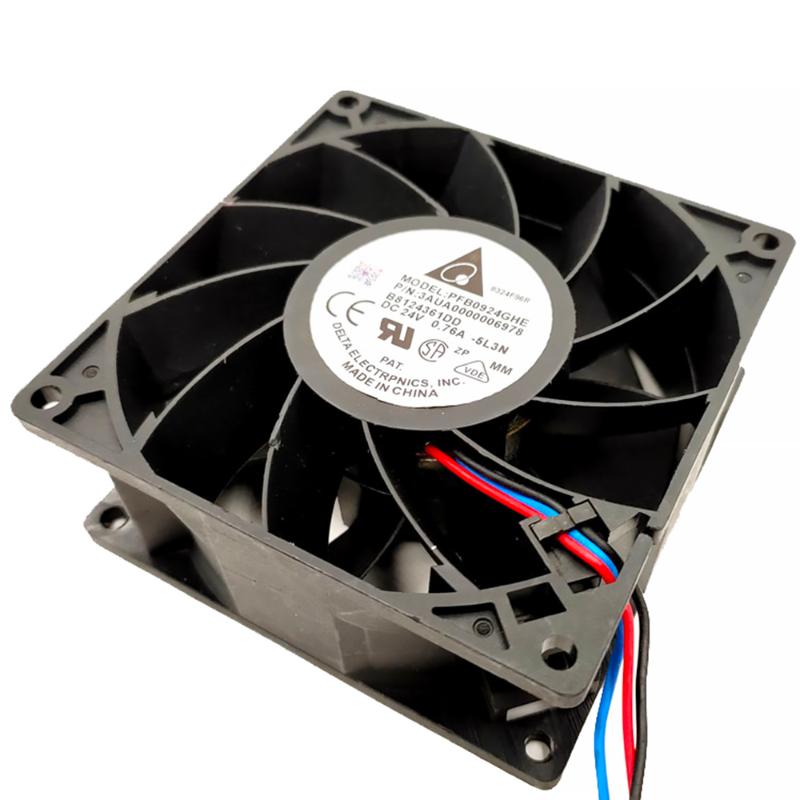 

3-wires or 2-wiresFor Delta PFB0924GHE Server Cooling Fan DC 24V 0.76A 92X92X38mm