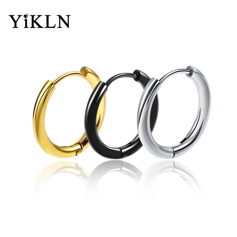 

YiKLN Trendy Earrings 2.5mm Wide Round Earrings Stainless Steel 3 Colors Circle Hoop Jewelry For Women Brincos YE18111