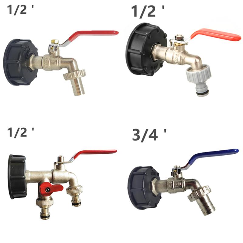 

IBC Tank Adapter S60X6 1/2" Garden Hose Faucet Water Tank Hose Connector 3/4" Garden Tap Replacement Connector Fitting Valve, Only plastic adapter