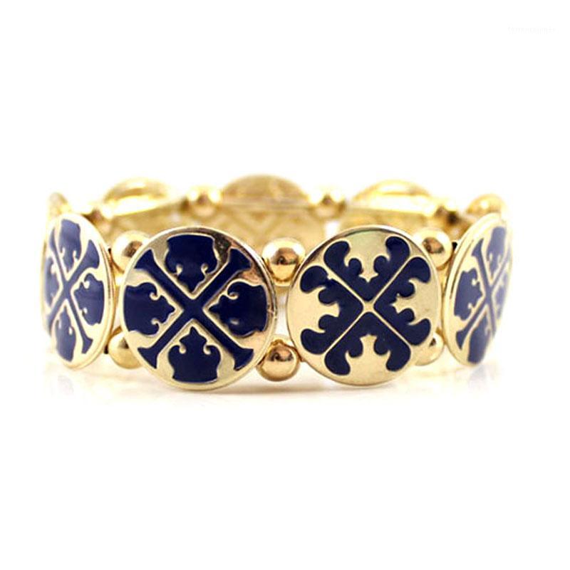 

Tennis Wholesale 6 Pcs Lot Enameled Disk Statement Bracelet Beaded Stretch Women Fashion Costume Jewelry1