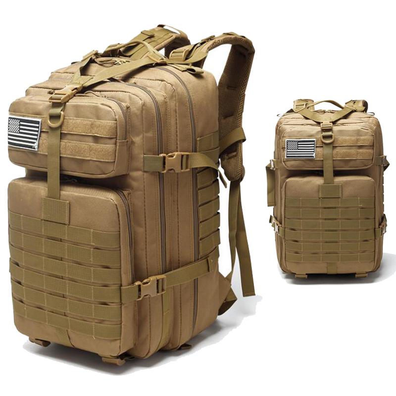 

Waterprood Shoulder Bag Men Outdoor Hiking Backpacks 45L 3P Molle Tactical Backpack Hunting Backpack Oxford Sport Bag, Black