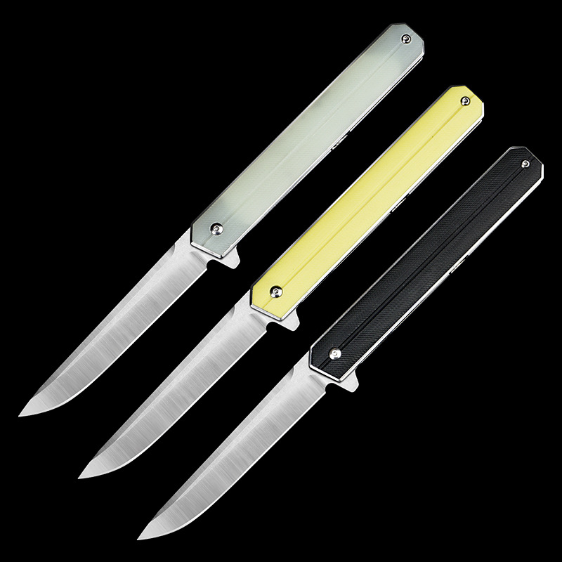 

Big-size high quality smooth opening style anti-slip g10 handle d2 blade linerlock folding camping multifunction hunting pocket knife tool