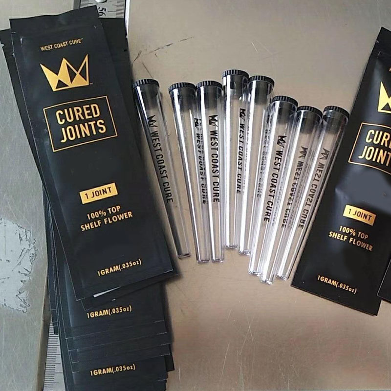 

3joint West Coast Cured JOINTS BAGS PACKAGEE +PLASTIC TUBES Packaging 2020 moonrock Preroll Pre-rolled tube packaging zip lock Package