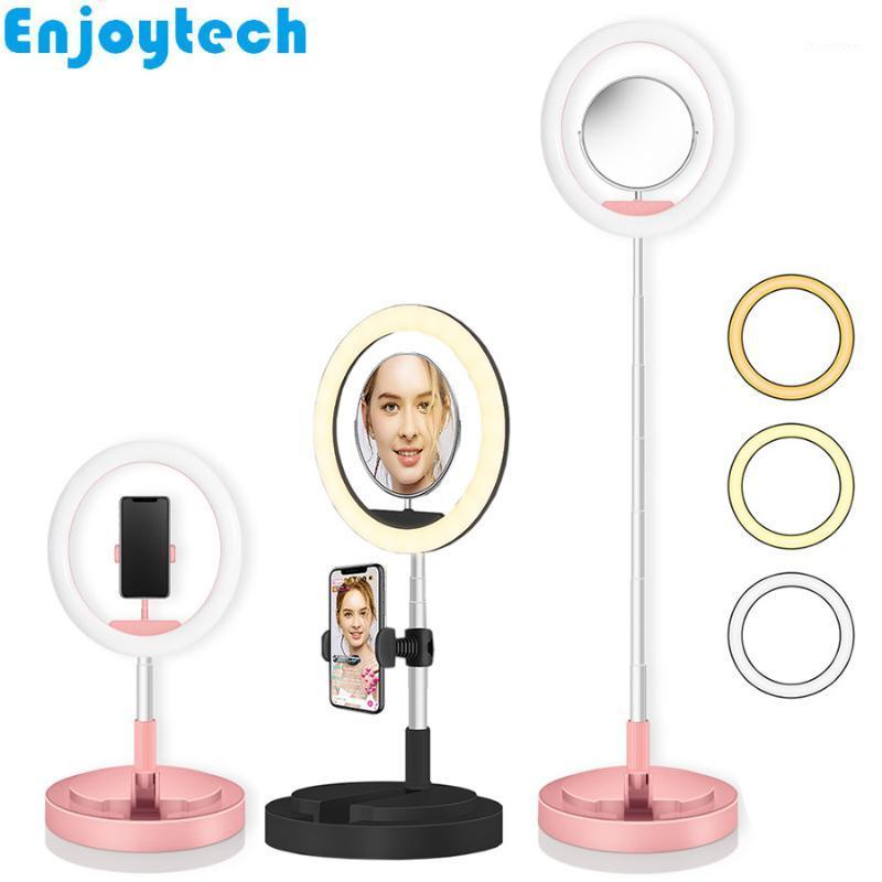 

New Arrival Desktop Foldable Mount Holder Stands with LED Ring Flash Lamp Selfie Light for Live Video Bloggers Make-up1
