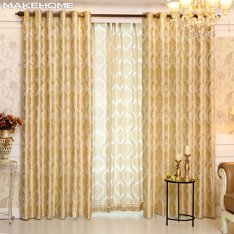 

Jacquard Window Curtains for Living Room High-grade European Style Curtain Drapes for Bedroom Decor Elegant Feeling, Tulle color 1