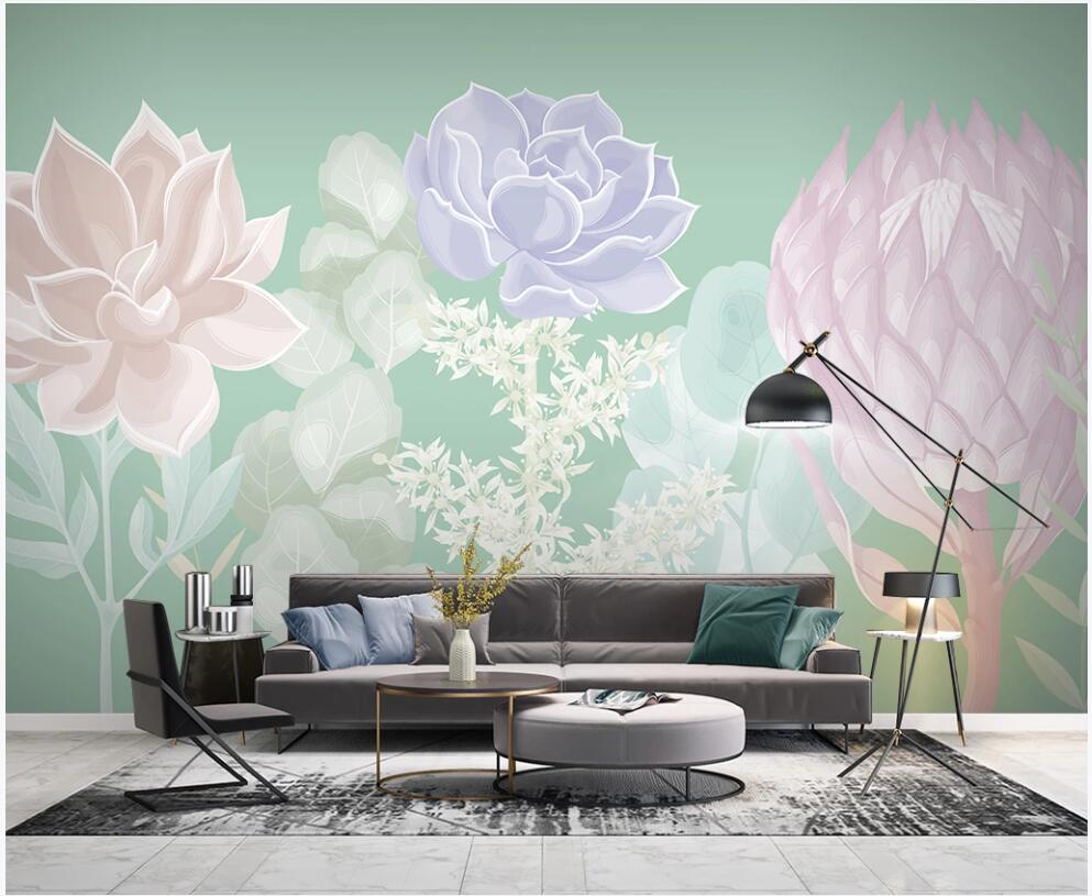 

Custom murals 3d photo wallpaper Tropical plant flower leaves home decor living room 3d wall murals wallpaper for walls 3 d on the wall, Non-woven