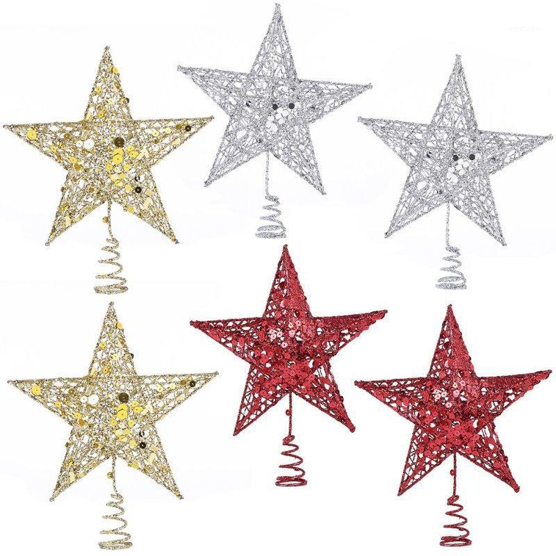 

Christmas Tree Stars Top Christmas Decorations Five-Pointed Star Pendants Ornaments1