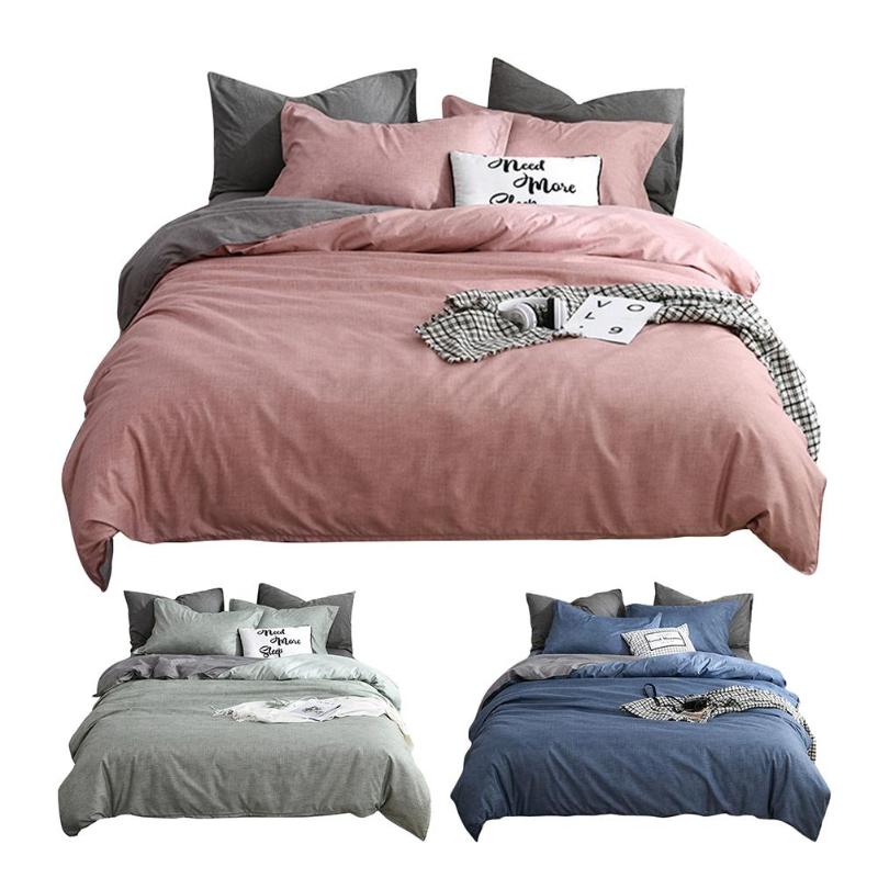 

4 Piece Bedding Set Solid Color Soft Duvet Cover With Bed Sheet And 2 Pillowcases Home Textile Bed Supplies, Apricot 150 200cm