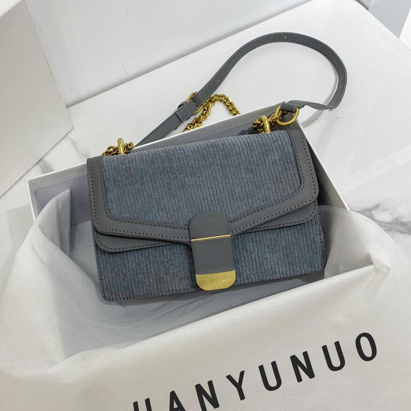 

Fashion Women's 2021 New Unusual Brand Original Design Textured Suede Underarm Chain Shoulder Slung Square Bag, Black