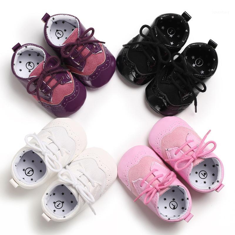 

Pure color PU leather baby male and female baby first step walker newborn toddler anti-skid shoes soft bottom shoes1, Black