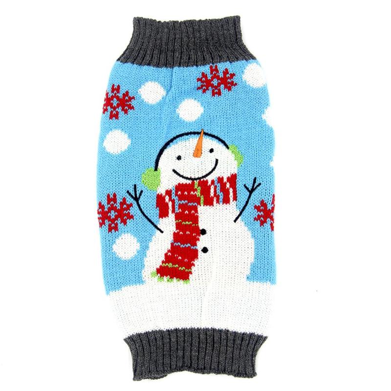 

Dog Snowman Sweaters Xmas Dog Christmas Sweaters Pet Winter Warm Coat Holiday New Year Blue Clothes for Small Medium Cats Dogs