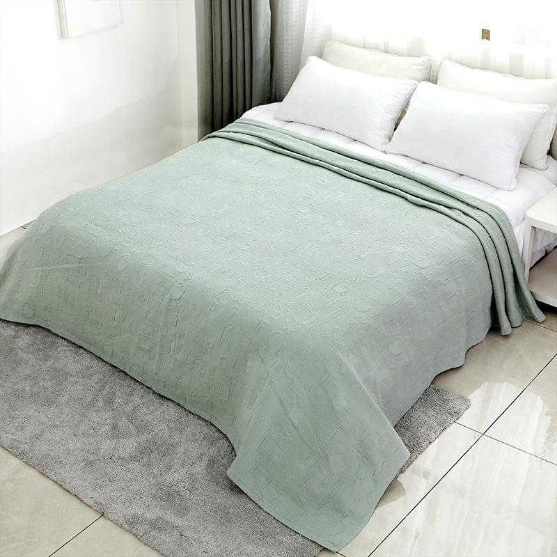 

Pure Cotton Gauze Multi-functional Comfortable Bed Cover Four Seasons Universal Lettered Style Air-condition Blanket Bed Sheet1