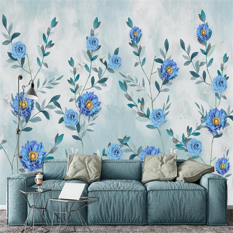 

custom 3d photo high quality non-woven wallpapers Nordic modern hand-painted watercolor flowers peony mural background wall, As pic