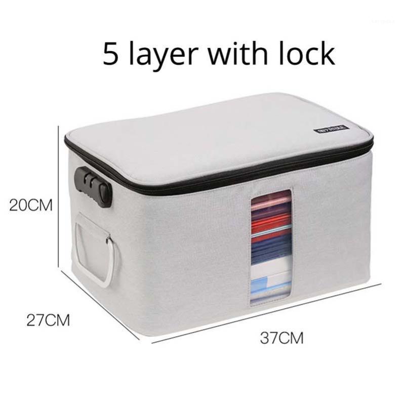 

5 Layer / 3 Layer Multilayer Document Organizer Password Files Bag Briefcase Large Capacity Travel Documents Box Bag1, 5 layer grey