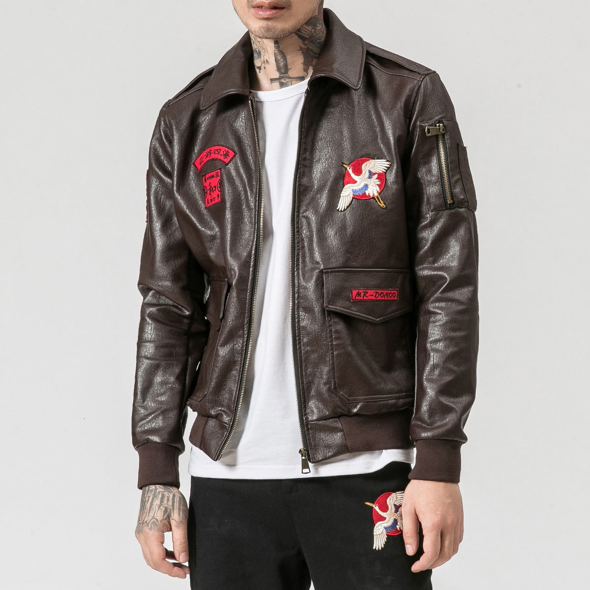 

2021 New Men's Casual Oversize Punk Jacket Man Chinese Style Vintage Streetwear Jackets Male Embroidery Coats Fashion Clothing Okwf, Black