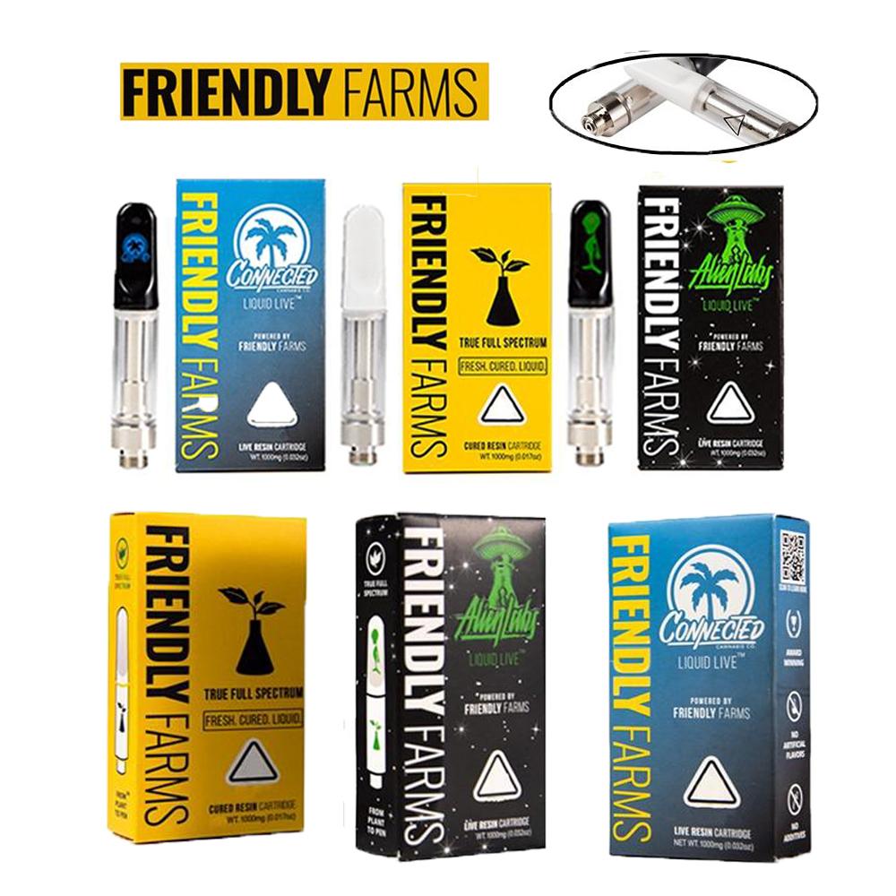 

Friendly Farms Ture OG Alien Labs Vape Cartridges 1ml Empty Ceramic Coil 0.8ml 510 Ceramic Carts Connected