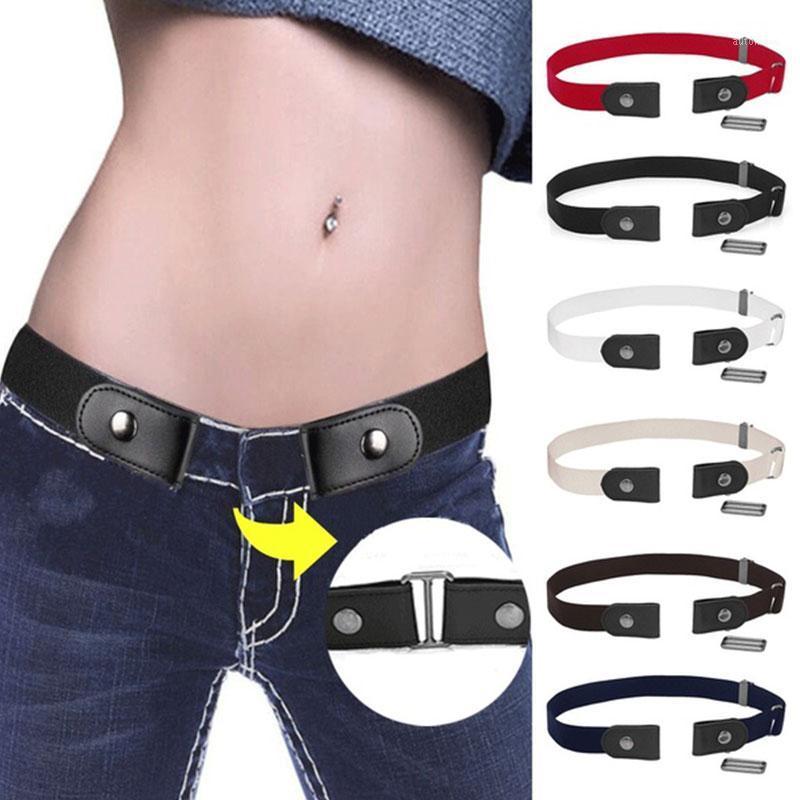 

Fashion Unisex Buckle-Free Elastic Belt For Jeans Pants Dress Free Stretch Waist Belt For Women Men No Buckle Adjustable1, White