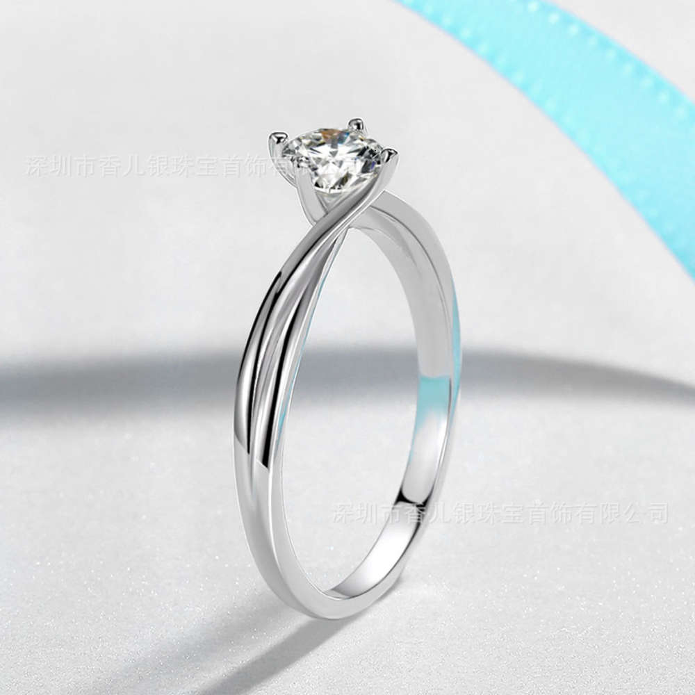 

Luxurys Designers Fashion Jz391 beautiful 60 point simulation female ring, simple four claw inlaid single stone diamond ring