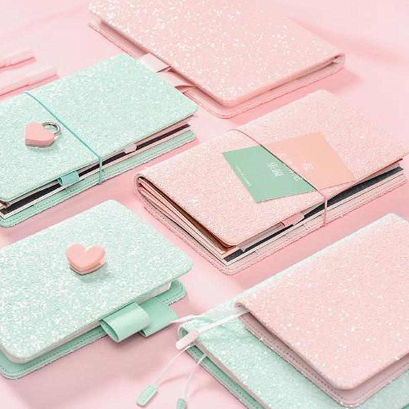 

2021 Yiwi Cute Sequin A5 A6 Hobo Planner Travel Notebook Japanese Dairy Stationery