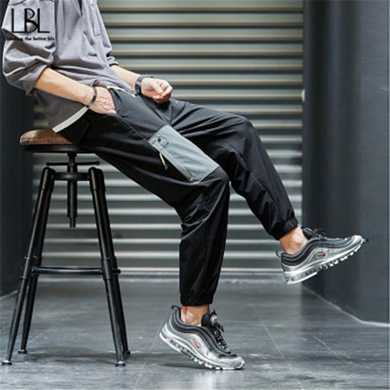 

Pencil Pants Men Big Side Pockets Harem Pant 2020 New Autumn Hip Hop Casual Male Joggers Trousers Fashion Ankle-Length Trouser, Csk793 khaki