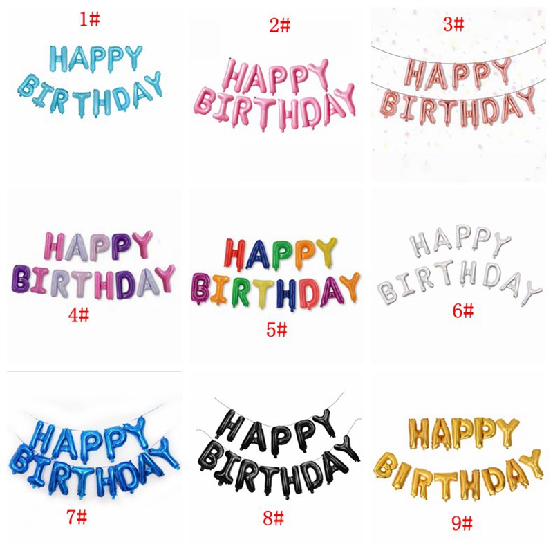 

16inch Letters HAPPY BIRTHDAY Foil Balloons Happy Birthday Party Decoration Kids Alphabet Air Balloons Baby Shower Supplies DBC BH4443