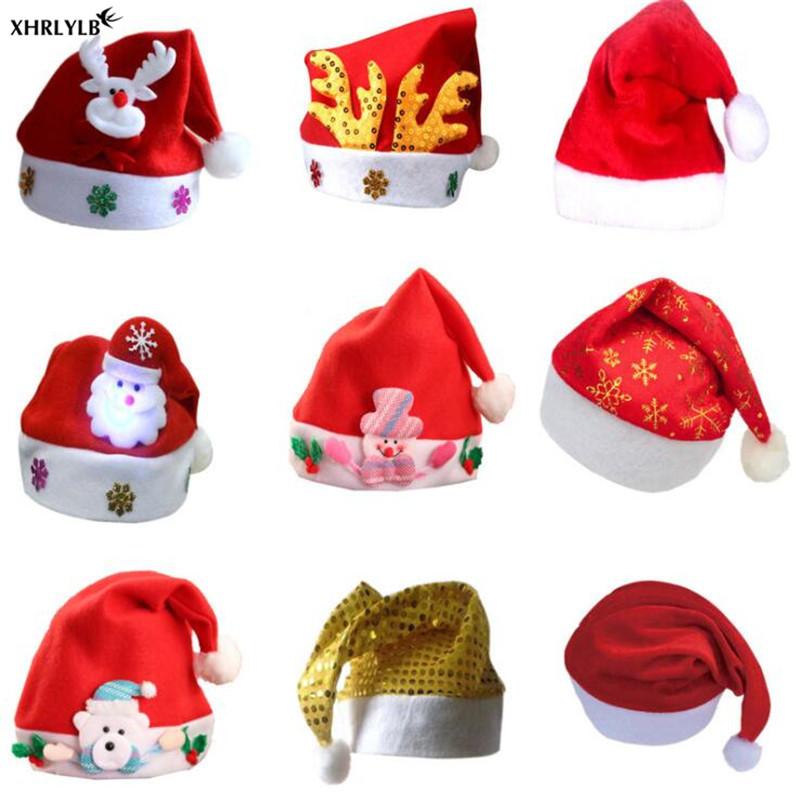 

XHRLYLB 2pc High-end Christmas Hat Decorations Christmas Hat Bright Cloth Plush Tree Decoration Party Gift.7z