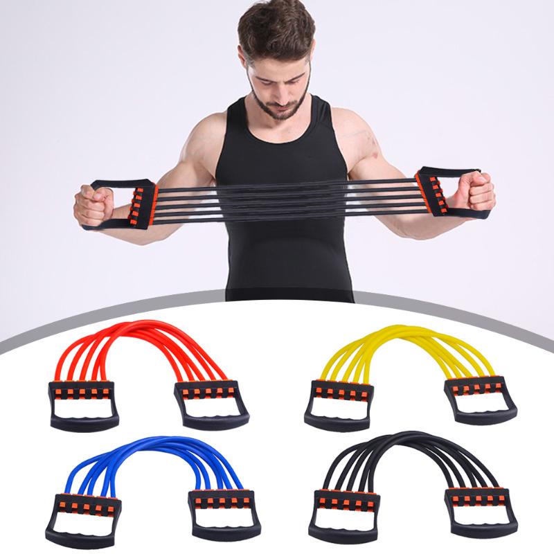 

Adjustable 5-Spring Rubber Chest Expander Pull Stretcher Muscle Training Gym Yoga Fitness Stretch Rope Back Arm Strength Trainer