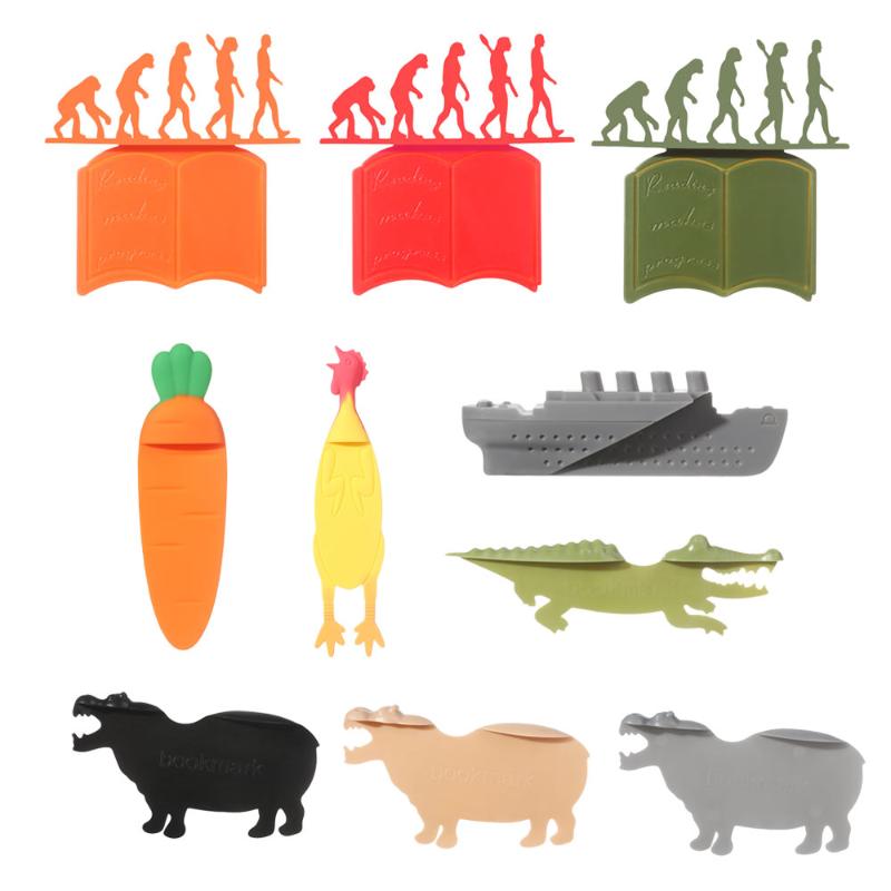 

3D Page Holder Simple Style Crocodile Hippopotamus Animal Bookmarks Carrot Chicken 3D Book Markers Office School Supplies