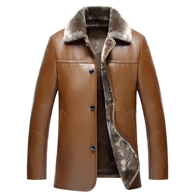 

2020 Winter Men with sheep skin woolen clothing long cap and comfortable fur warm thick coat A86U, Unkcofeeunk