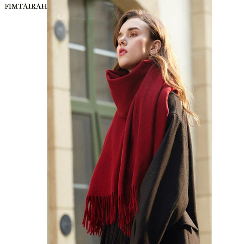 

Top Grade 100% Cashmere Scarf Women for Ladies Men's Scarves Solid Long Scarves with Tassel Shawl Wraps Poncho Stole 70*200cm