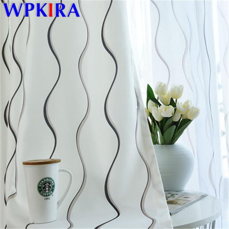 

Modern Geometric Curtains Blackout For Living Room Window Blinds Drape Sheer Curtain Bedroom Wedding Home Decora W-AD581#30, Tulle 1