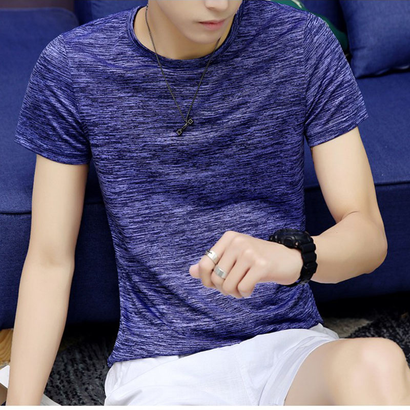 

5XL Summer Period Short Sleeve Cultivate One's Morality Men's T-shirt Sets O-neck Solid Polyester T Shirt Men Red Blue Black, Dark grey