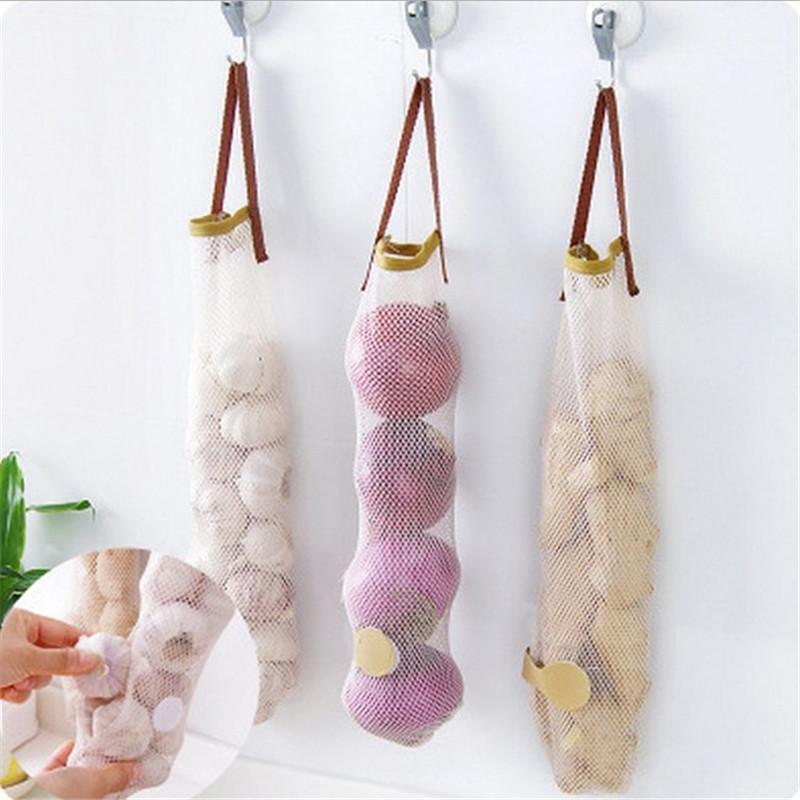 

Vegetable Onion Potato Storage Hanging Hollow Breathable Mesh Bag Kitchen Multifunction Garlic Ginger Mesh Storage Bag PC8964551