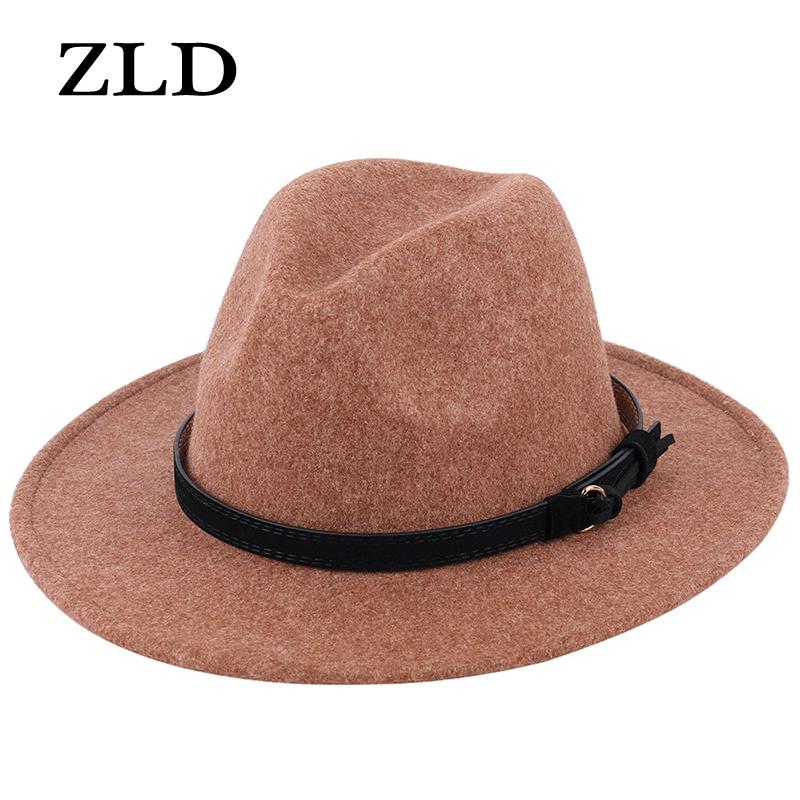 

ZLD Fashion men women Big brimmed hat Casual Fedoras hat vintage ladies classice jazz cap outdoor Cowboy caps Autumn winter hats