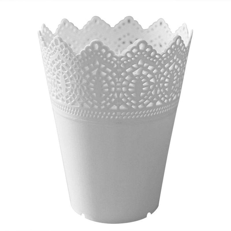

Plastic lace vase flowerpot factory pot home office decoration accessories-white