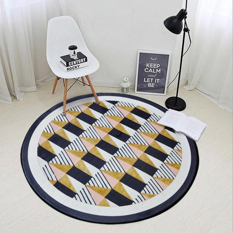 

Simple Nordic Geometric Pattern Round Carpet Bedroom Living Room Coffee Table Hanging Basket Garden Blanket Computer Chair Mat