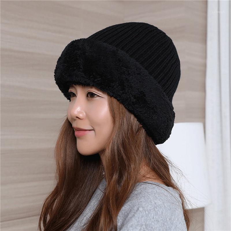 

2021 New Winter Men Women Woolen Hat Plus Velvet Thickening Warm Windproof Cycling Hat Knit Beanie Fur Scarf Crochet Cap1
