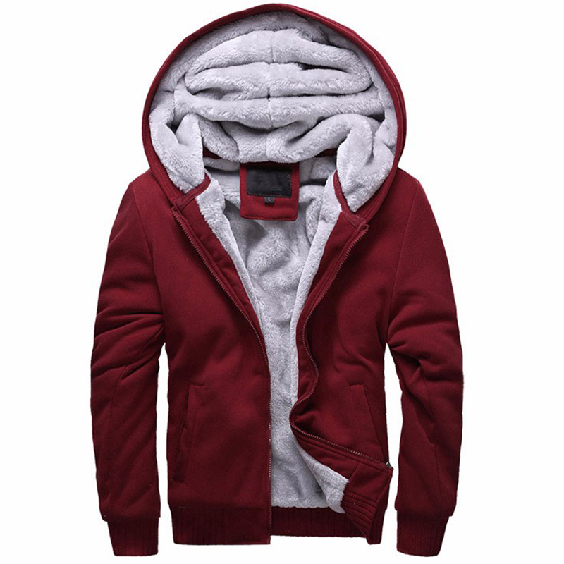 

Winter of men thicken hot hoodie solid color zip with male hood velvet baseball jacket sweatshirt plus size 5xl, Blake