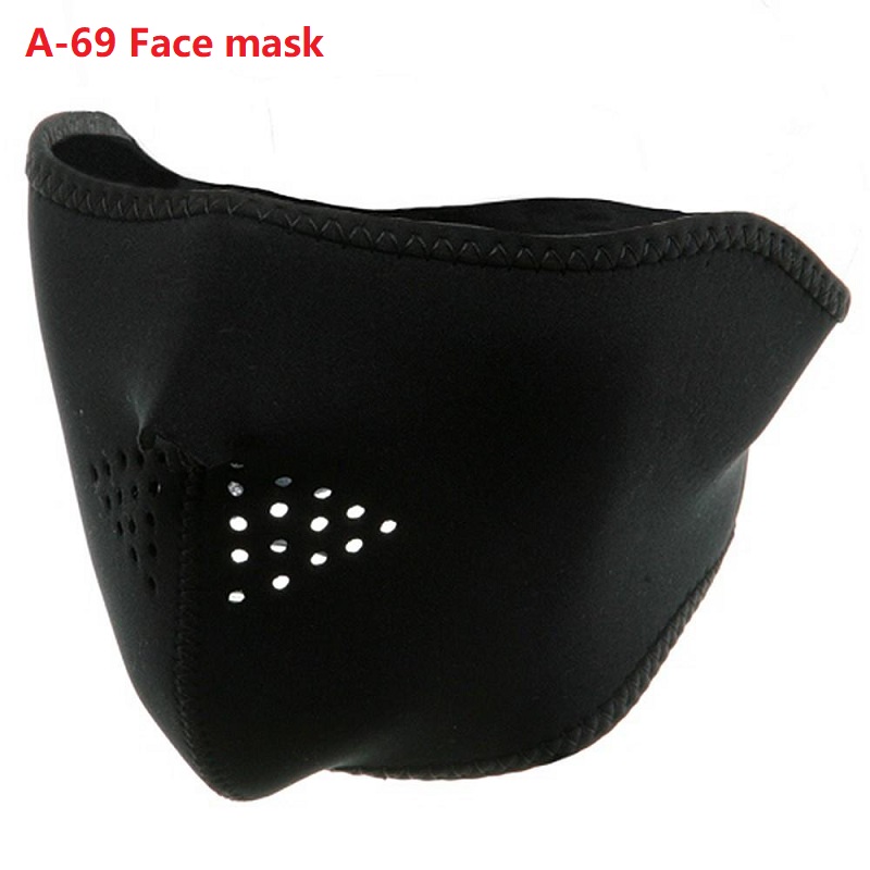 

A-69 Neoprene Face Mask good quality Half Face Mask Motorcycle Neck Scarf Riding Headband Balaclavas Running Dust Summer Sun-Protective Cyc, Black