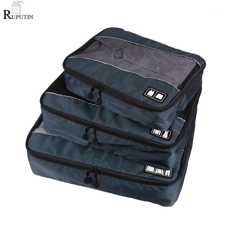 

RUPUTIN 3Pcs/set High Quality Travel Luggage Organize Storage Bags For Shirts Clothes Underwear Breathable Mesh Packing Cube Set1