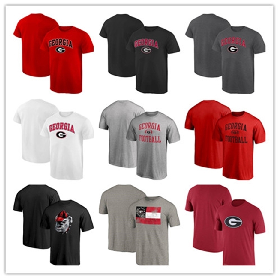 

Georgia Bulldogs Banner Summer Round collar Short Sleeve Tee shirt black red t shirt size S-3xl free shipping, As pics