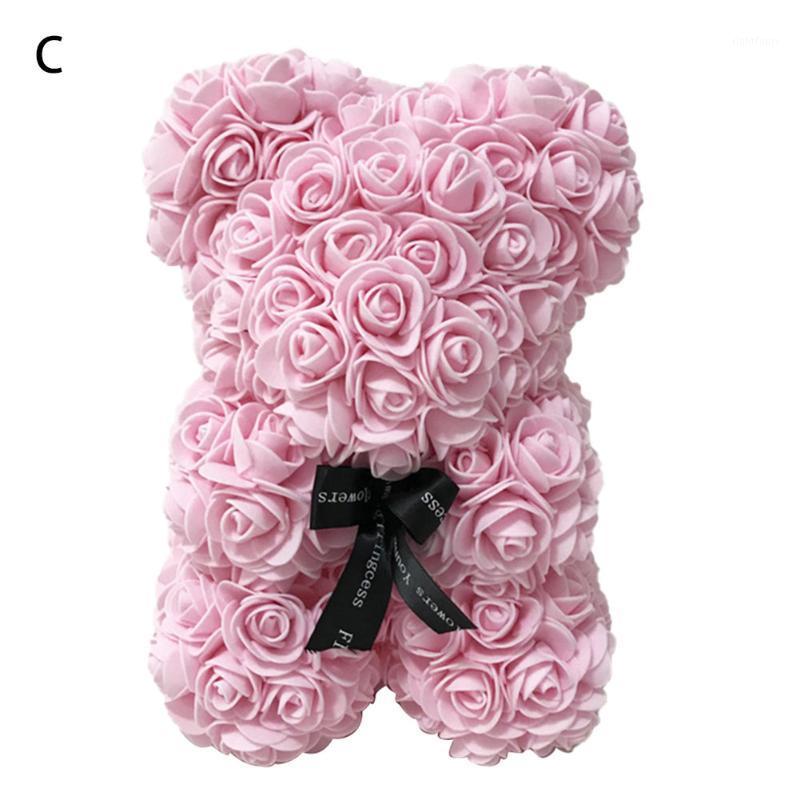 

HOT Valentines Day Gift 25cm Red Rose Teddy Bear Rose Flower Artificial Decoration Christmas Gifts Women Valentines Gift1, Beige
