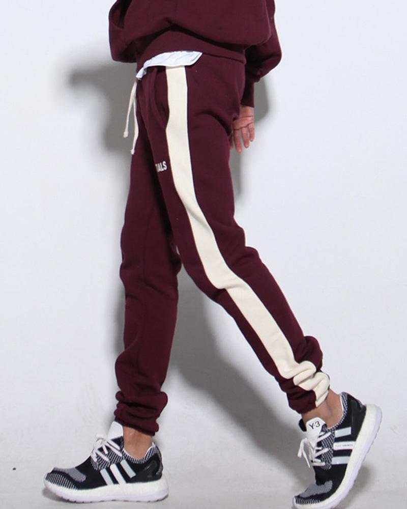 

New Men's Cotton Trousers Fitness Running Sports Slim Small Leggings Spring and Autumn Zipper Fashion Casual Trousers, Black