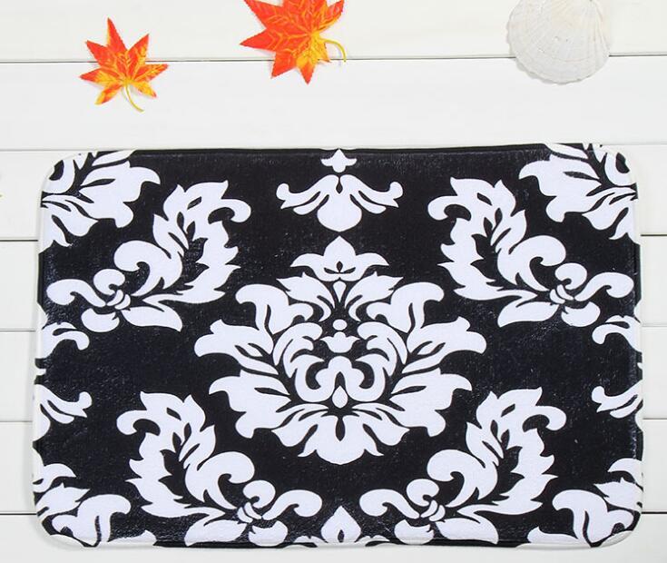 

40*60cm Flower Series Bath Mats Anti-Slip Rugs Coral Fleece Carpet For For Bathroom Bedroom Doormat Online, Design5
