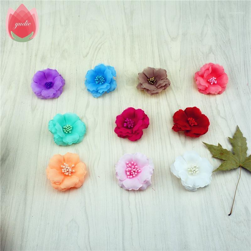 

10pcs 5.5cm Stamen Silk Plum Blossom Artificial Flower Head For Wedding Decoration DIY Garland Decorative Floristry Fake Flowers1, Blue