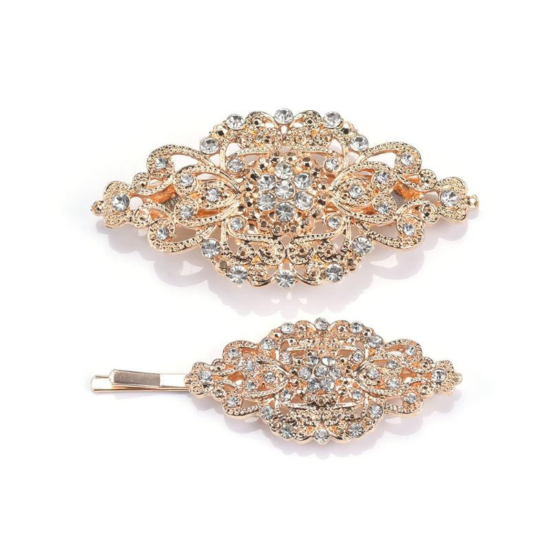 

Hair Clips & Barrettes Shiny Crystal Hairpins Set Geometric Rectangle Rhinestones Metal Flower ClipsFor Women Wedding Jewelry Accessories