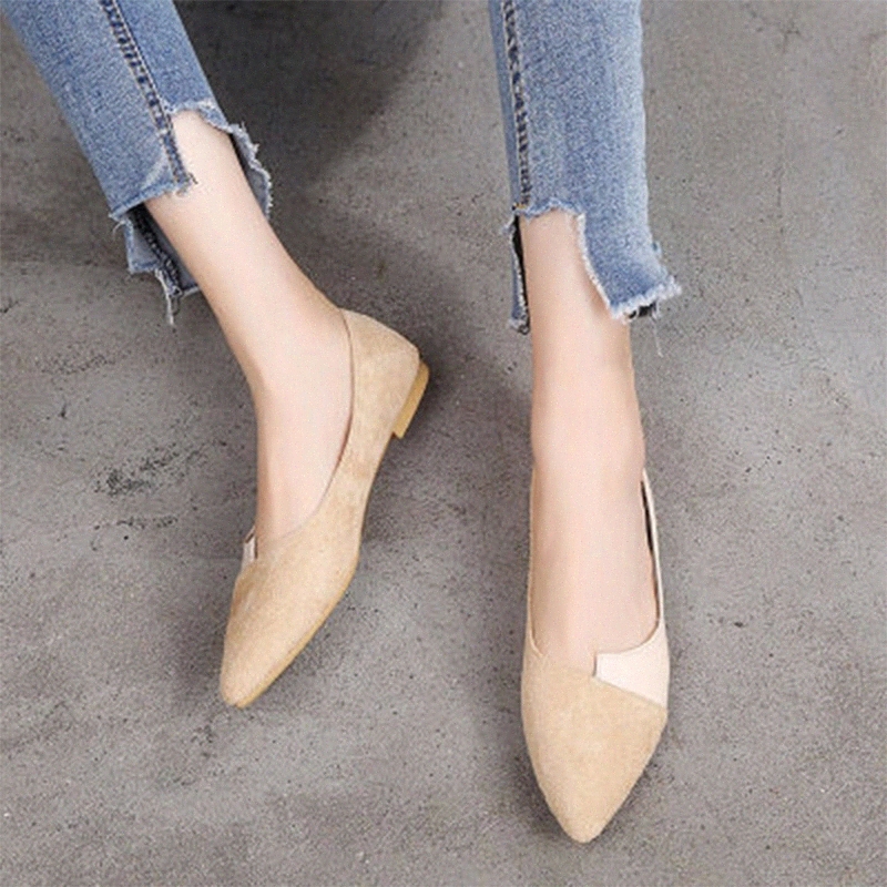 

Woman Shallow Flats Pointed Toe Shoes Casual Slip On Women Footwear 2020 Spring And Loafers Female Comfortable Drop Shipping #YO1j