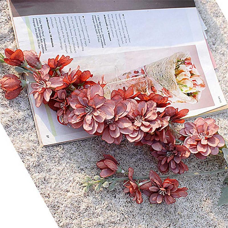 

2 Forks DIY Artificial Flowers Real Touch Fake Flowers Bouquet Simulation Green Plant for Wedding Decoration Party Floral, Blue