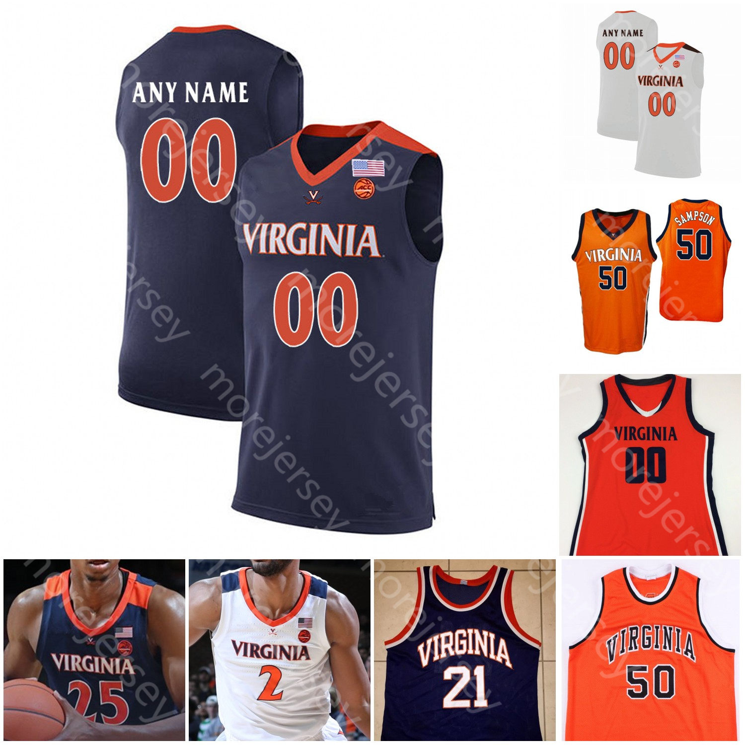 

Custom 2020 Virginia Basketball Jersey NCAA College Jay Huff Casey Morsell Jabri Abdur-Rahim Reece Beekman1 Kadin Shedrick Diakite Key Clark, White